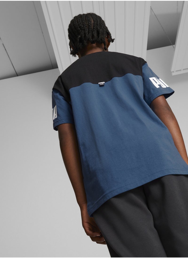 PUMA Power Kids Boys Colour Block T-Shirt Youth  - Image 5