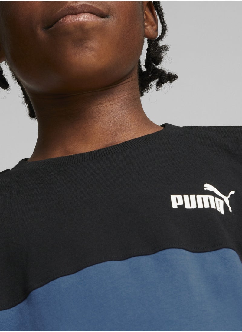 PUMA Power Kids Boys Colour Block T-Shirt Youth  - Image 3