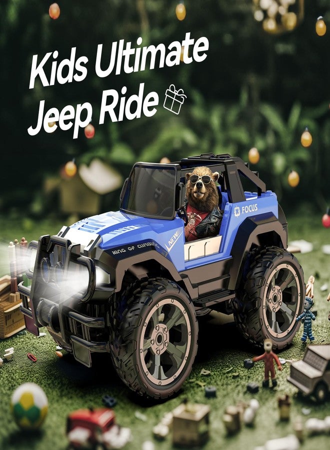 DEERC سيارة تحكم عن بعد DEERC DE42، سيارات سباق RC، مقياس 1:18، 80 دقيقة من اللعب، 2.4 جيجاهرتز، وضع تلقائي مع ضوء LED، شاحنات RC للطرق الوعرة مع حقيبة تخزين، سيارات SUV لجميع التضاريس، ألعاب هدايا للأولاد والبنات والمراهقين، زرقاء - Image 4