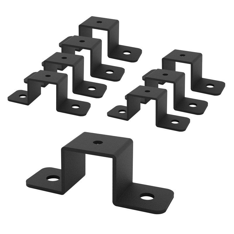 Wpbhk 8 Pcs Square Tube Strap Clamp 1x1 Strap Post Ties Black Deck Fence Post Tie Bracket UShaped Pipe Clamp Bracket - Image 2