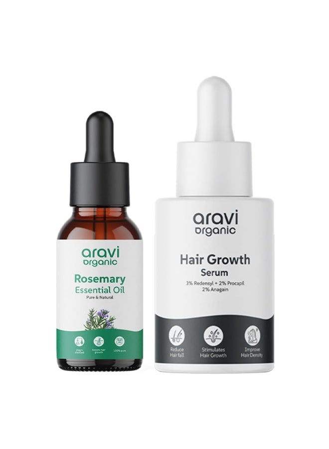 Aravi Organic Rosemary Oil(15ml)And Hair Growth Serum (30 ml)Combo - Image 1