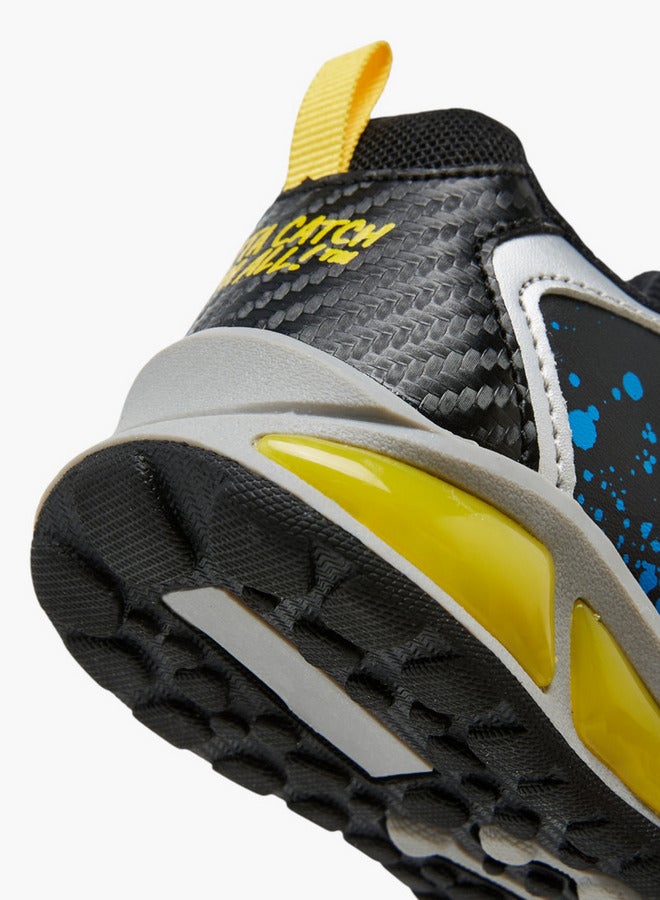 Pokemon Pikachu Print Sneakers with Hook and Loop Closure - Image 5
