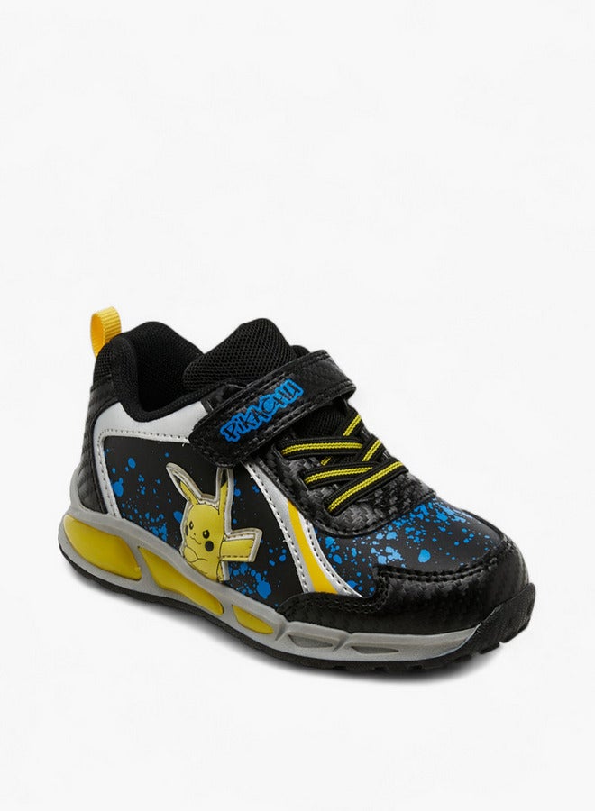 Pokemon Pikachu Print Sneakers with Hook and Loop Closure - Image 2