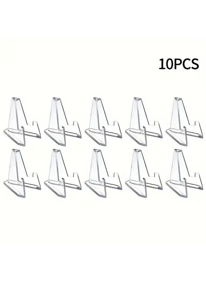 10 Pack Clear Acrylic Display Stands 3 6cm Multipurpose Easel Holder - Image 1