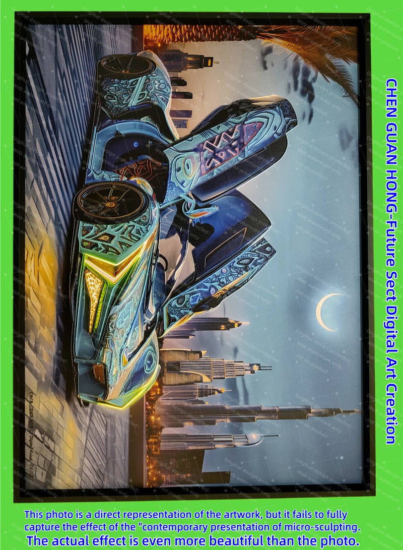اللوحة - "CAR 012*" من CHEN GUAN HONG: إبداع فن رقمي للمستقبل، تصميم فني حديث للعلوم الخيالية، تقديم معاصر للنحت الميكروسكوبية. هذا العمل متوفر حاليًا بشكل حصري على منصة "Noon" - Image 2