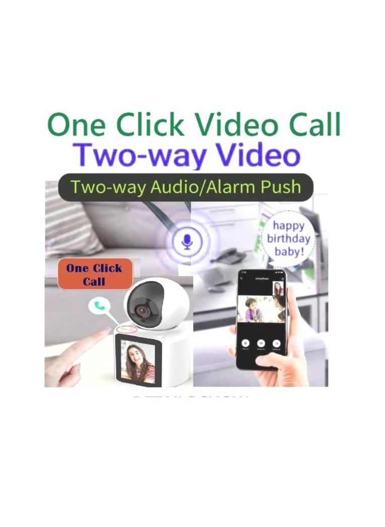 Generic - Full HD 1080P Smart WiFi Camera for Home Video Calling 360-Degree View,Security Features,Smart Night Vision,Two-Way Video Calling,Motion Detection,Real-Time Alerts and Recording Capabilities. - Image 1