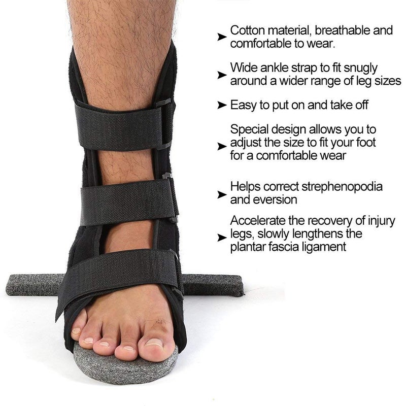 jaexest Splint Dorsal Orthosis Brace, Adult Leg Protector Ankle Protector Soft Comfort Dorsal Support Night Splint Foot Orthosis Plantar Splint Brace for Women and Men(L) - Image 3