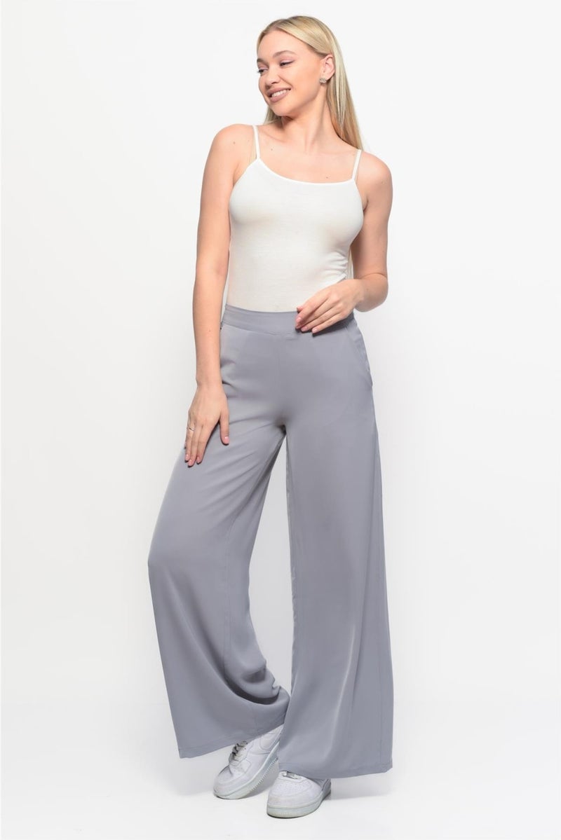 Nuseel Classic Wide Leg Pants Gray  - Image 3