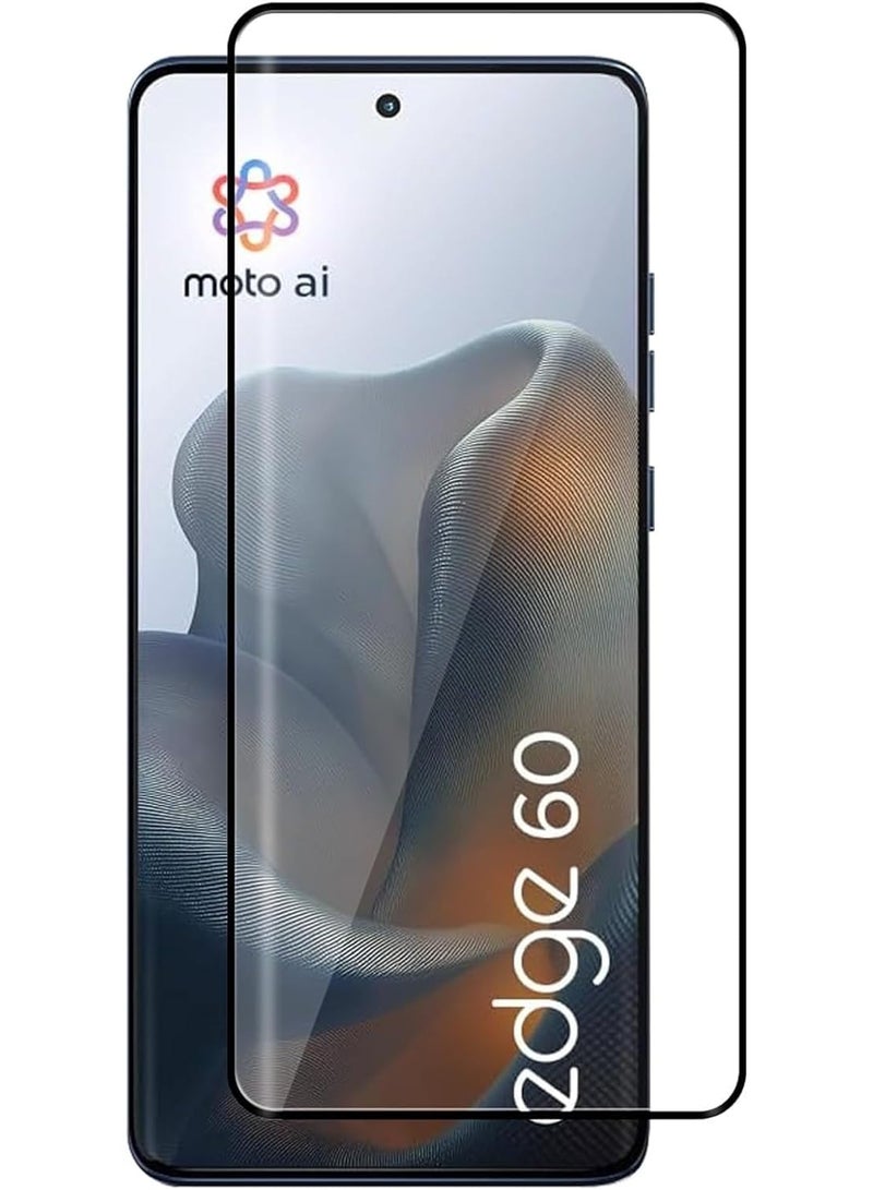 Muzz Screen Protector Designed for Motorola Edge 60 2025 Full Glue Bubble Free Anti-Scratch Anti-Fingerprint 9H Hardness 3D Curved Edge Tempered Glass Screen Protector for Moto Edge 60 - Image 1
