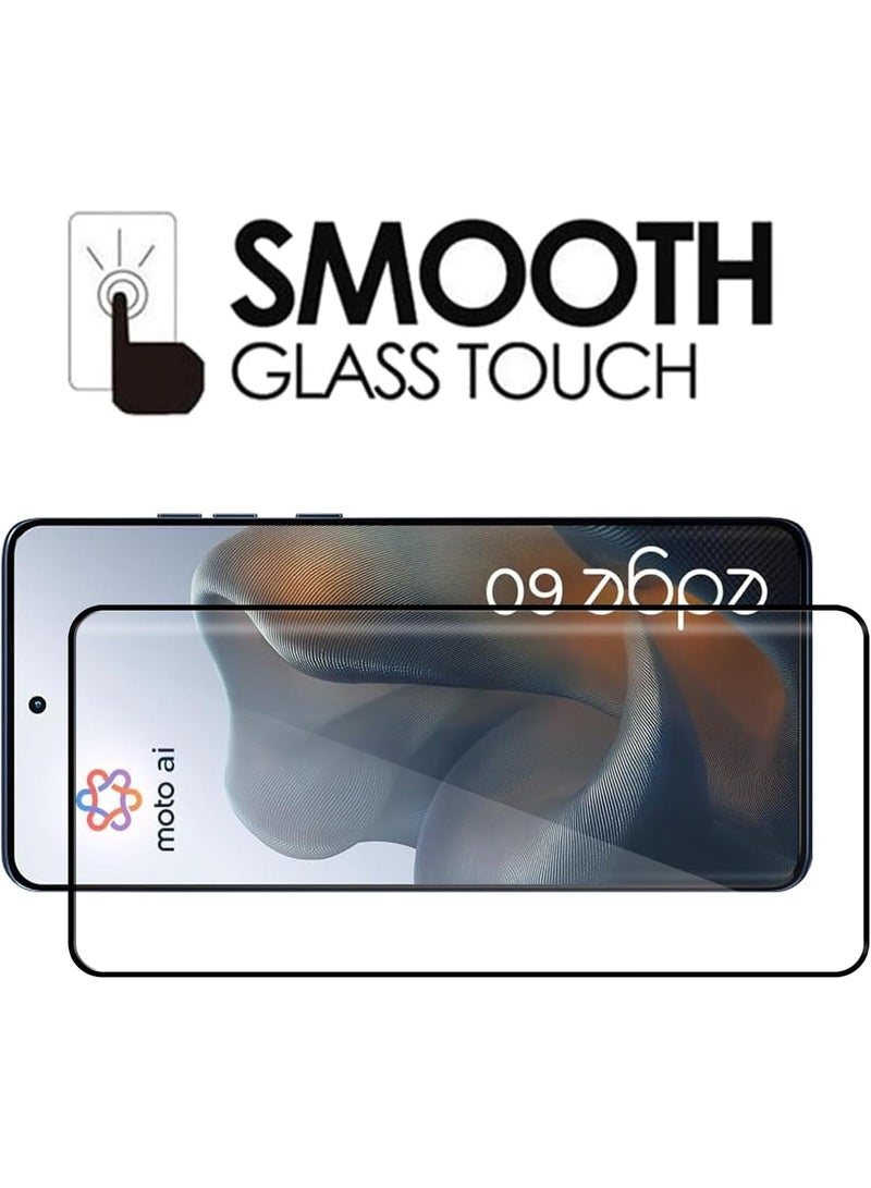 Muzz Screen Protector Designed for Motorola Edge 60 2025 Full Glue Bubble Free Anti-Scratch Anti-Fingerprint 9H Hardness 3D Curved Edge Tempered Glass Screen Protector for Moto Edge 60 - Image 2