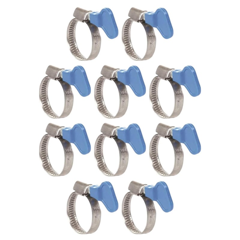 KINIK Adjustable 1" Inch Diameter Stainless Steel Hose Clamp with Key for Plumbing, Automotive & Mechanical Applications.(Pack of 10 Clamp) - Image 1