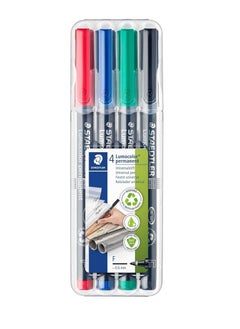 STAEDTLER 4-Piece Lumocolor Permanent Universal Marker Fine Tip Multicolour  - Image 1