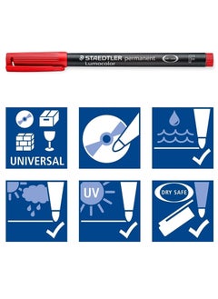 STAEDTLER 4-Piece Lumocolor Permanent Universal Marker Fine Tip Multicolour  - Image 5