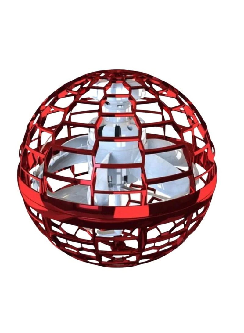 Flexible Anti-Collision Flying Spinner Programmable Led Lights Flying Ball Toy For Kids Red - Image 1