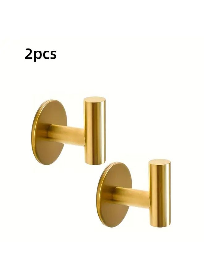 Golden Self Adhesive Hooks Heavy Duty Set of 2 Curtain Tieback Cabinet Handle - Image 1
