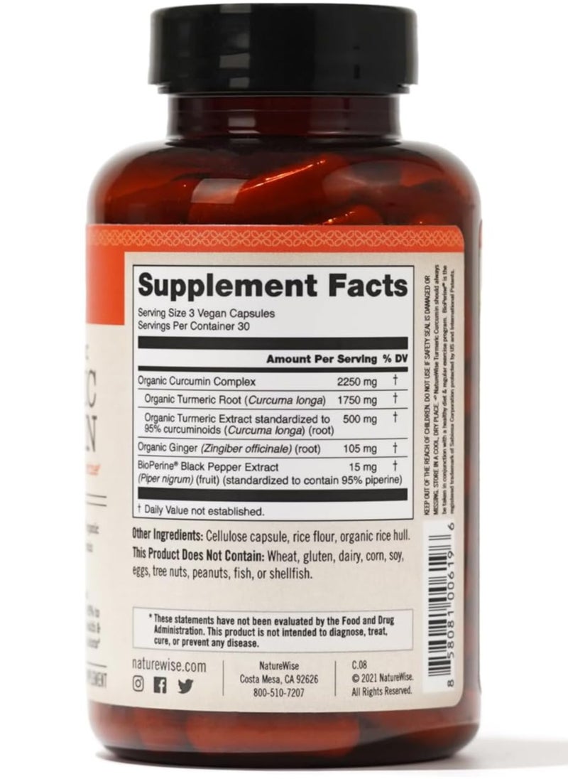 NatureWise - Turmeric Curcumin 90 Vegan Capsules - Image 1