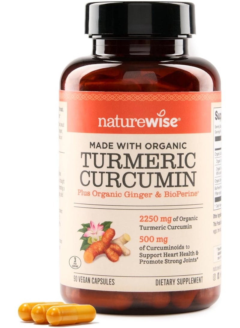 NatureWise Turmeric Curcumin 90 Vegan Capsules - Image 2