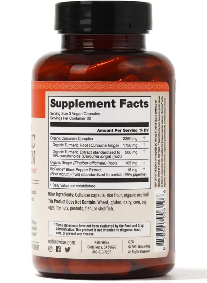NatureWise Turmeric Curcumin 90 Vegan Capsules - Image 3