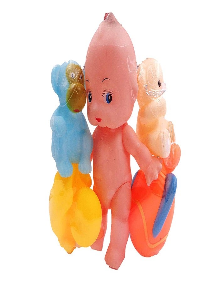 EUPHORIA Chu-Chu Bath Toys for Baby Non-Toxic Toddler Set of 5 & 7 Pcs Squeezing Animals with Cute Boy(Multi-Color) - Image 3