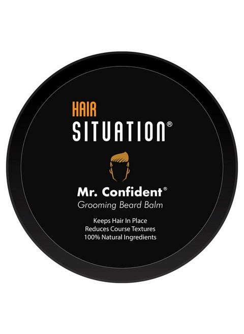 بلسم اللحية Mr. Confident يرطب ويشكل وينعم الشعر الخشن مع تشجيع النمو للحصول على لحية أكثر امتلاءً وصحة. بلسم لا يحتاج إلى شطف مصنوع من مكونات طبيعية وعضوية 2 أونصة