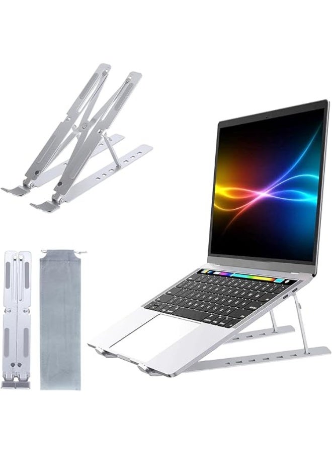 حامل لاب توب ألومنيوم محمول قابل للتعديل والطي جيد التهوية لتبريد ورفع أجهزة آبل ماك بوك برو / اير واتش بي وسوني وديل والأجهزة مقاس 10-15.6 بوصة - Image 1