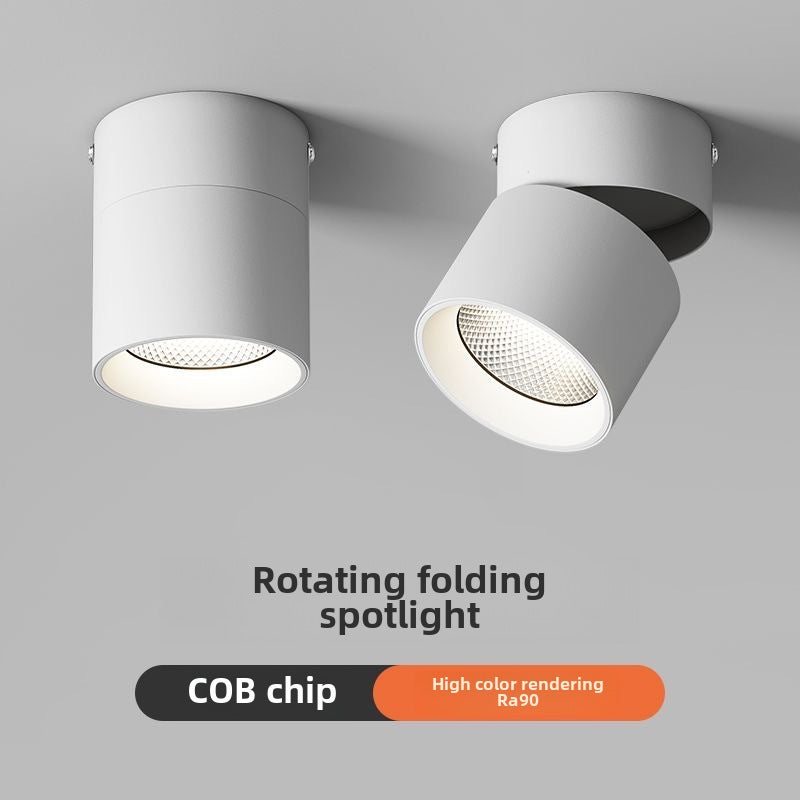 Foldable LED Spotlight Rotatable Ceiling Light three-color dimming 