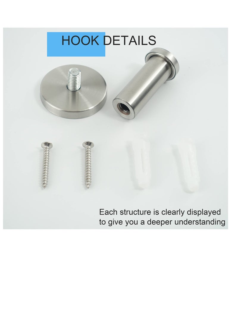 6 Pack Bathroom Towel Hooks, Robe Hook Stainless Steel Heavy Duty Clothes Hanger for Bathroom Bedroom Kitchen Hotel (12 screws + 12 nuts) - Image 5