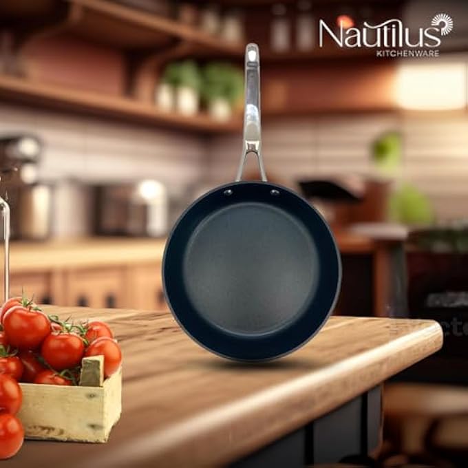 Nautilus Kitchenware Frypan 28Cm Forged Aluminium Marble Non Stick Coating Frying Pan Pfoa Free Dishwasher Safe Skillet Steel Handle Cookware  BlackSteel - Image 3
