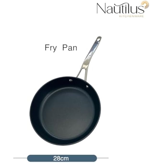 Nautilus Kitchenware Frypan 28Cm Forged Aluminium Marble Non Stick Coating Frying Pan Pfoa Free Dishwasher Safe Skillet Steel Handle Cookware  BlackSteel - Image 2