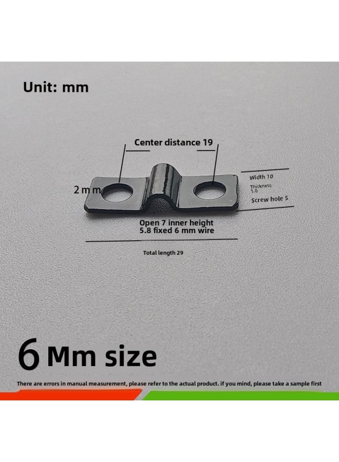 Black Galvanized Saddle Card Dual-hole Pipe Clamp PC Tubing Cable Fixing Buckle Bilateral Fixing Copper Pipe Clamp-Specifications And Models:Black Eyes 5mm  - Image 4