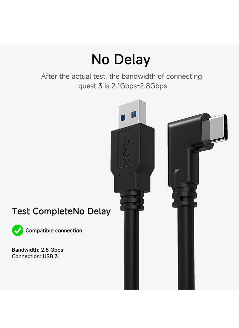 Generic - كابل رابط متوافق مع ميتا كويست 3، لزيادة وقت اللعب، كابل شحن USB A إلى USB C بطول 16 قدم متوافق مع Oculus Quest 2 / جهاز Pico VR واتصال الكمبيوتر - Image 1