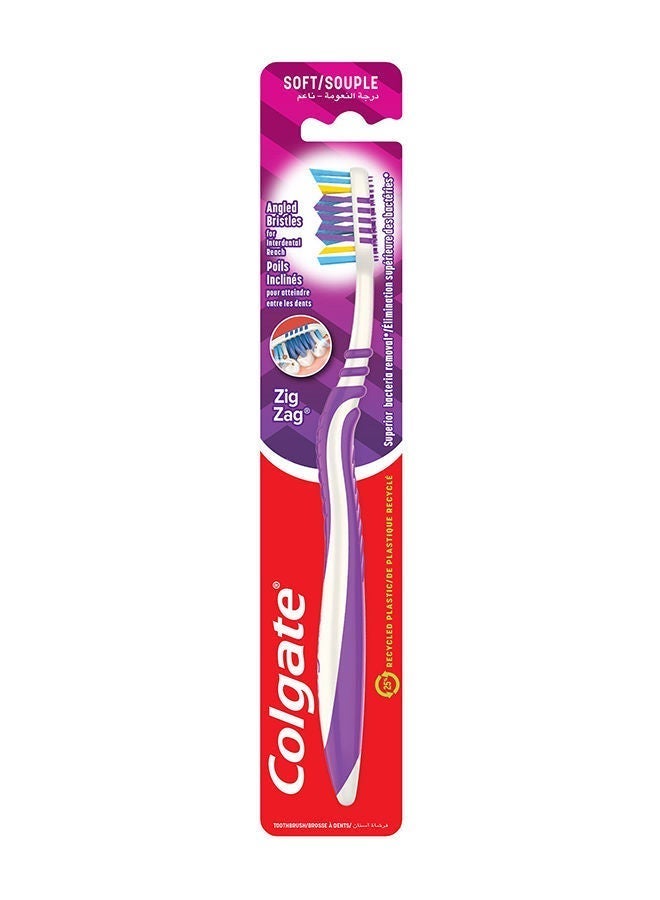 Colgate Zigzag Soft Toothbrush, 1'S TONG/CLENR