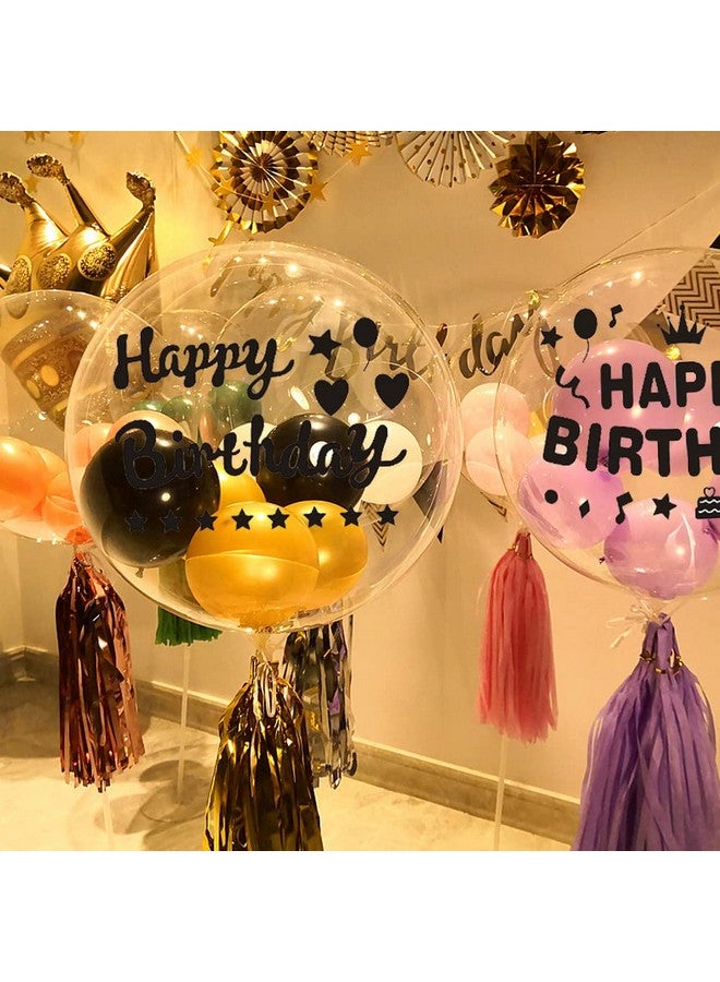 Mimeile Happy Birthday Stickers For Balloons 12 Pieces Bobo Party Balloon Stickers Gold Black Letter Decals Diy Paster Celebration Birthday Party Supplies Gift Box Decoration - Image 5