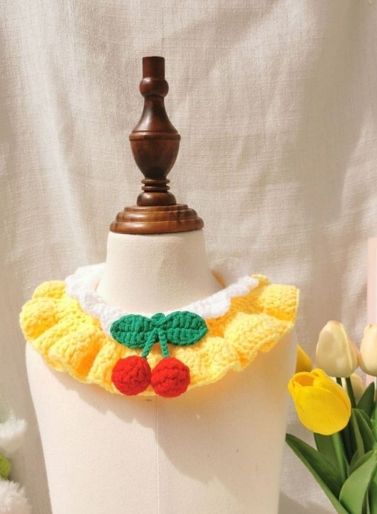 A.M Cute Cat Bow Collar Breakaway Floral Aesthetic Cats Bowtie Collar Knitted for Indoor Cats Kitten and Small Dogs Puppies - Image 2