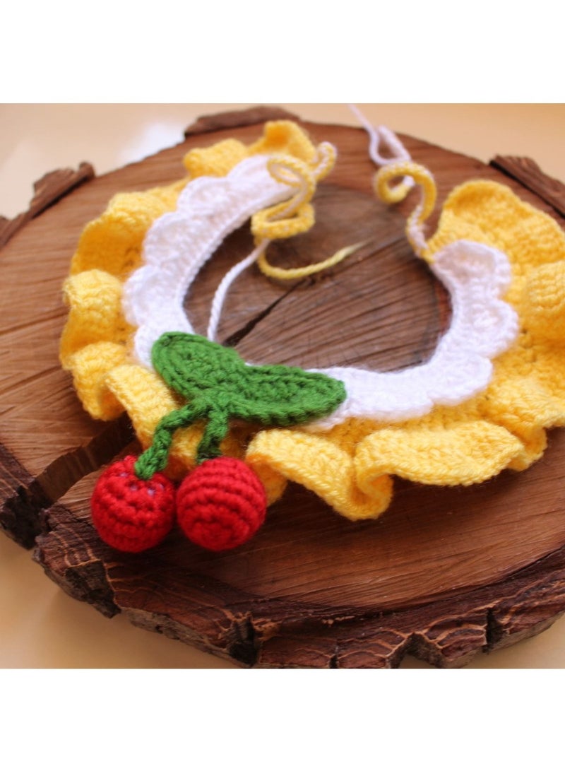 A.M Cute Cat Bow Collar Breakaway Floral Aesthetic Cats Bowtie Collar Knitted for Indoor Cats Kitten and Small Dogs Puppies - Image 3