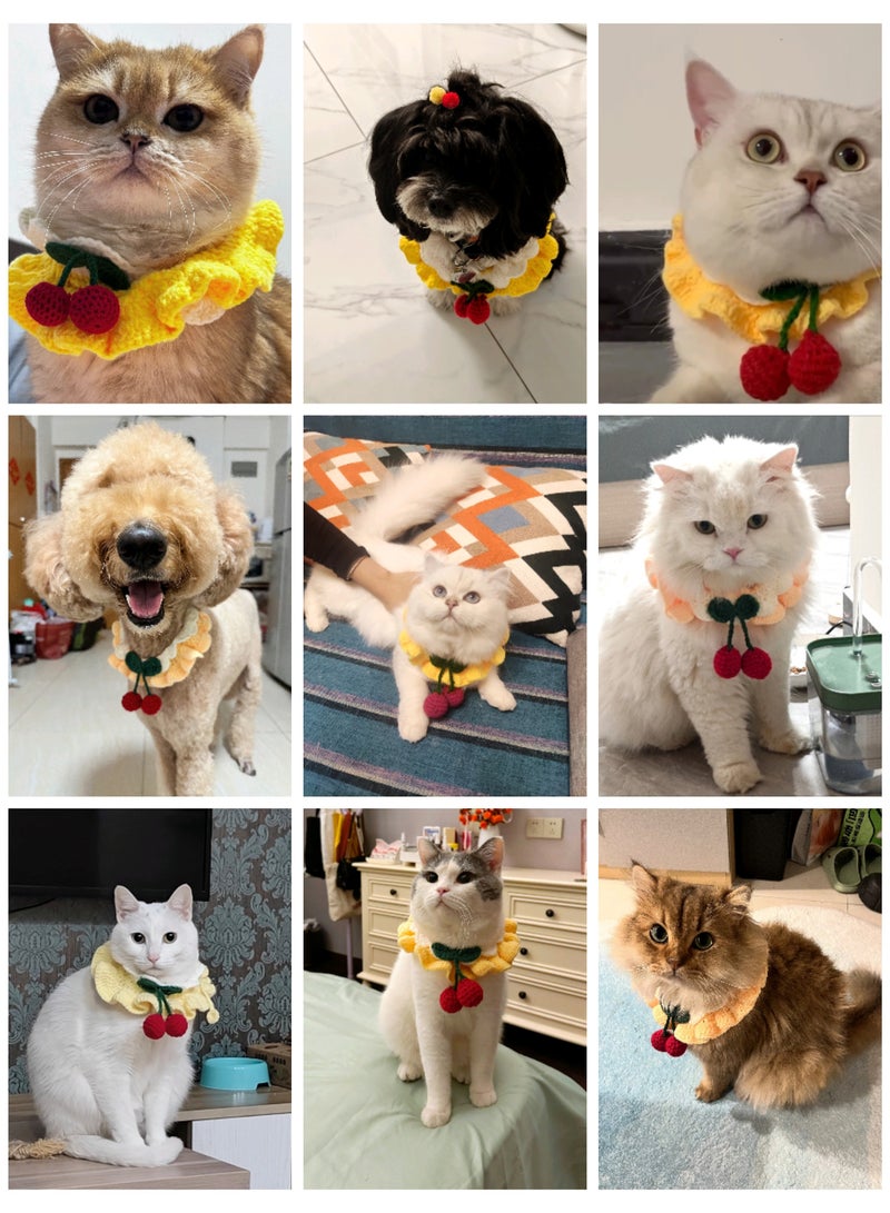 A.M Cute Cat Bow Collar Breakaway Floral Aesthetic Cats Bowtie Collar Knitted for Indoor Cats Kitten and Small Dogs Puppies - Image 5