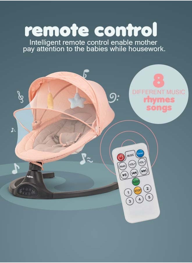 Premium Automatic Electric Baby Swing Cradle for Baby with 5 Adjustable Swing Speed, Remote, Electric Swing with Soothing Vibrations Music, Mosquito Net, Safety Belt, Baby Toys Swing for Baby Pink - pzsku/Z061BBF842471381F4FC7Z/45/_/1721987868/be2f271e-d54e-455a-8e15-090606c5d604