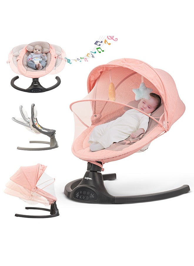 Premium Automatic Electric Baby Swing Cradle for Baby with 5 Adjustable Swing Speed, Remote, Electric Swing with Soothing Vibrations Music, Mosquito Net, Safety Belt, Baby Toys Swing for Baby Pink - pzsku/Z061BBF842471381F4FC7Z/45/_/1721987967/4d83fd2b-56ca-4fa6-b724-d95783f23a7f