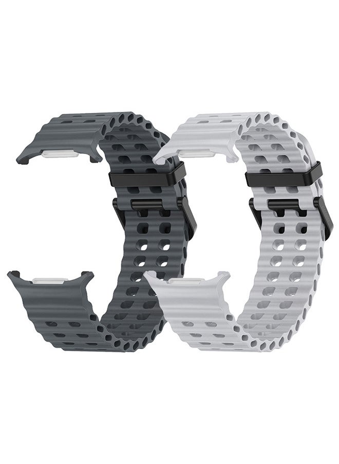 CATANES - (for Samsung Galaxy Watch 7 Ultra) 2 Pack Silicone Band Soft Ocean Silicone Sport Strap Replacement Accessory - Image 1