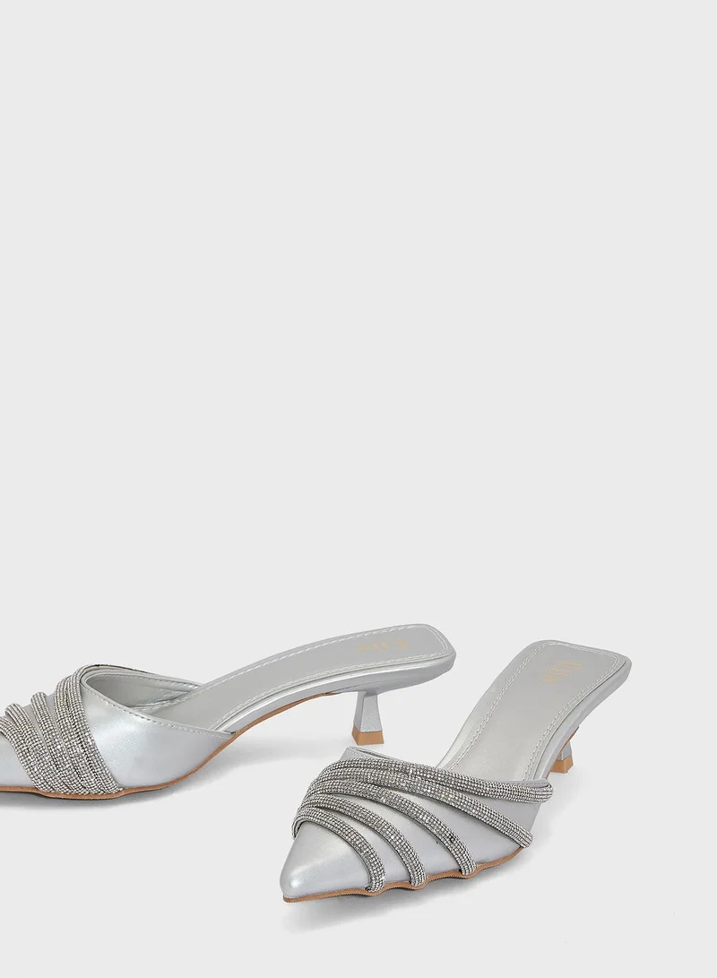 Ella Limited Edition Diamante Detail Slip On Pumps