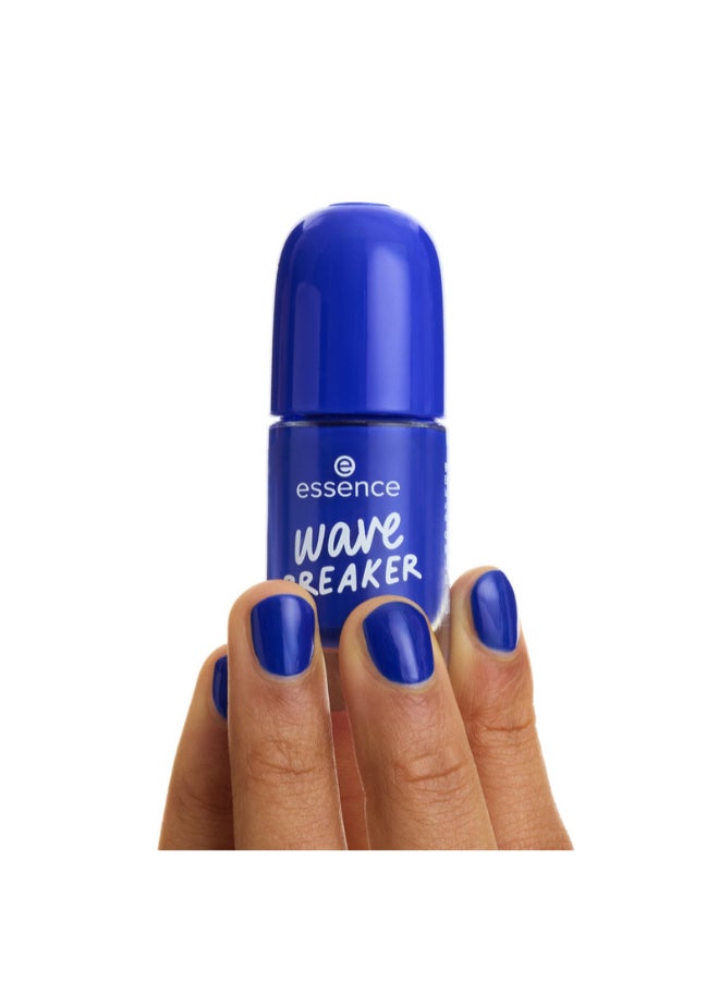 Essence Gel Nail Polish | Colour 75 Wave Breaker | Quick Dry & Long Lasting Gel Finish | Vibrant Blue Shade | High Gloss Shine | Vegan & Climate Neutral Formula | Easy Application with Double Touch Brush | 8 ml (Pack of 1) Wave Breaker - Image 5
