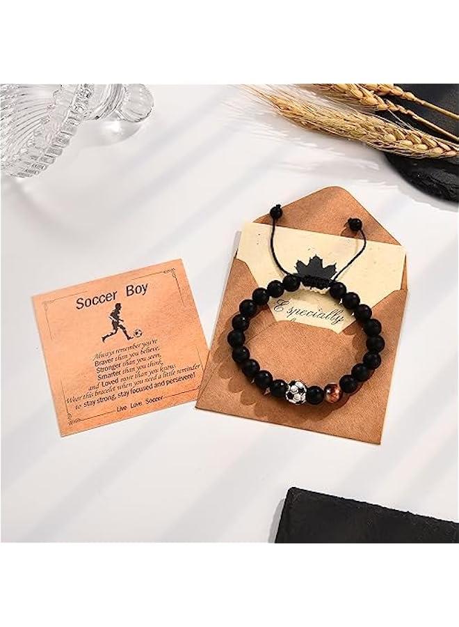 Arabest Soccer Football Basketball Baseball Hockey Bracelet Gifts for Boys Players Team Lovers Son Grandson Brother Nephew Friend as Birthday/Valentines Day/Graduation/Back to School/ Gifts - Image 5