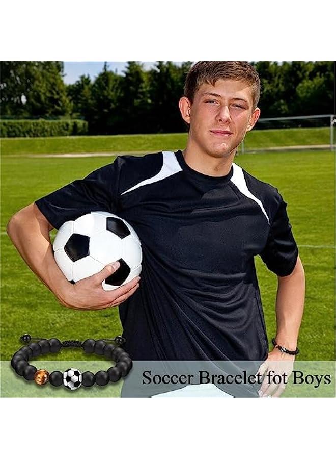 Arabest Soccer Football Basketball Baseball Hockey Bracelet Gifts for Boys Players Team Lovers Son Grandson Brother Nephew Friend as Birthday/Valentines Day/Graduation/Back to School/ Gifts - Image 2