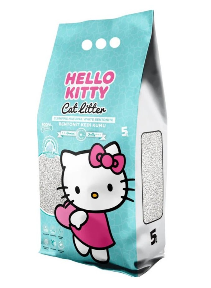 هالو كيتي White Bentonite Clumping Cat Litter Marseille Soap Scent 5L