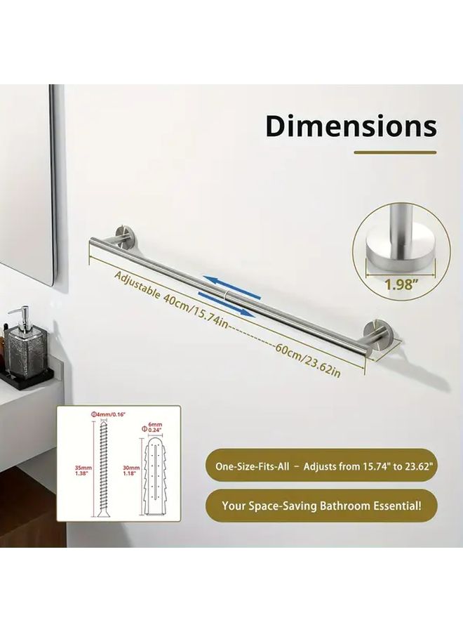 Adjustable Towel Rack 16 24 Inch Stainless Steel Black Wall Mount Bathroom Holder - Image 3