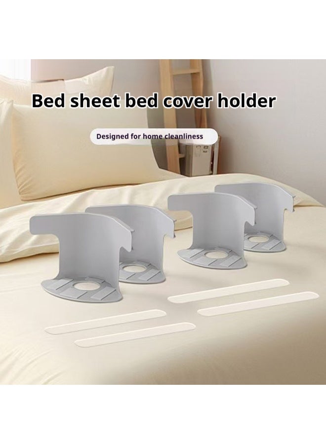 مجموعة حاملات ملاءات قابلة للقفل - عبوة من 4 حاملات ملاءات، تثبت ملاءات السرير بإحكام في مكانه، حامل ملاءات قوي التحمل، أشرطة ملاءات مثبتة في الزوايا تناسب جميع أحجام المراتب (4، رمادي) - Image 1