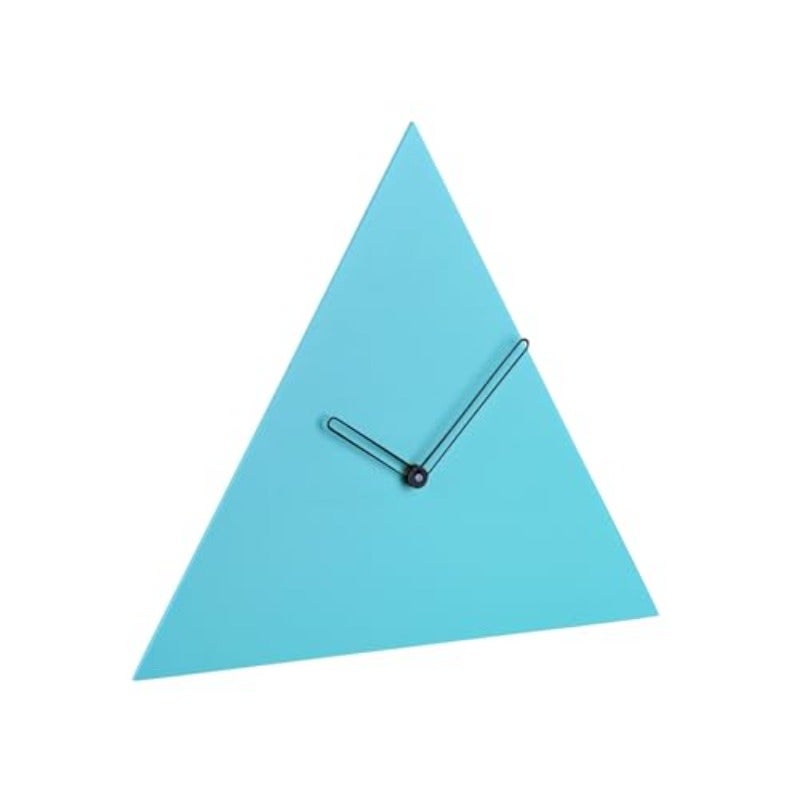 Modern Triangle Wall Clock MDF Wood Minimalist Design Turquoise Blue 30 cm size Pack of 1 suitable for Living room Bed Room Office and Gifiting Battery not included - Image 4