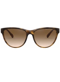 Armani Exchange نظارة شمسية نسائية من Armani Exchange Cat Eye، لون هافانا مع عدسات بنية متدرجة AX4095SF 803713 مقاس العدسة: 56 مم  - Image 2
