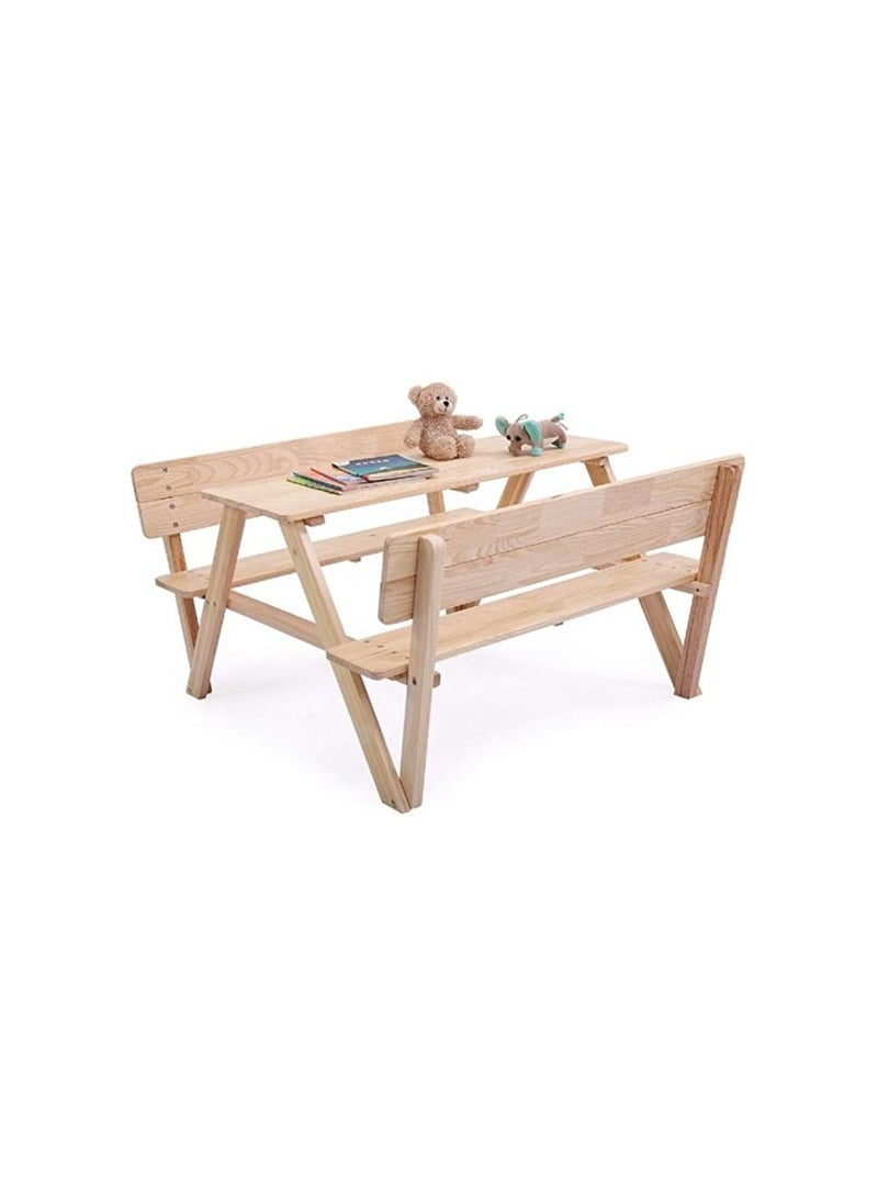 PALLETIZE Kids Picnic Bench Wood  - Image 1