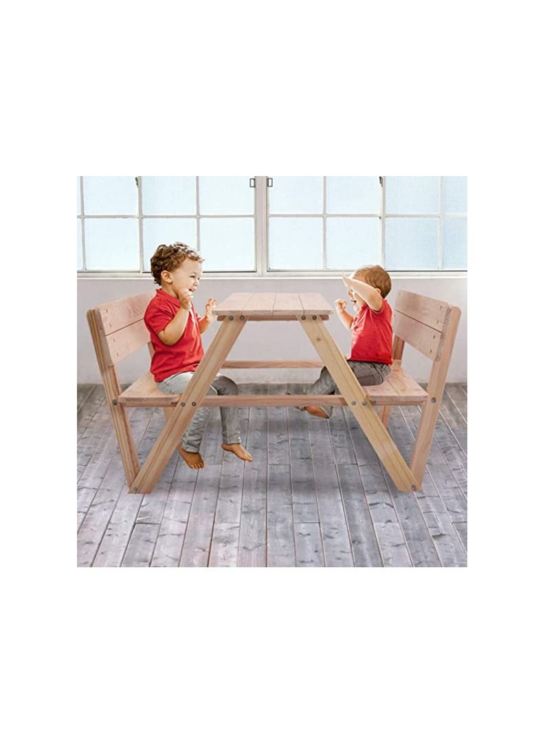 PALLETIZE Kids Picnic Bench Wood  - Image 2